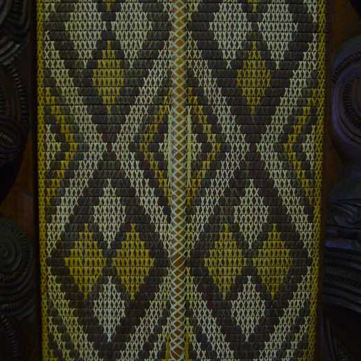 Detail of tuku tuku panel, Waitangi Treaty House, New Zealand